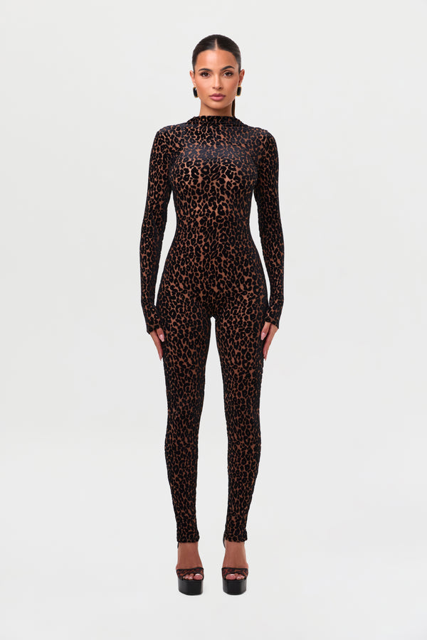 naked wardrobe Burnout Leopard Print Jumpsuit