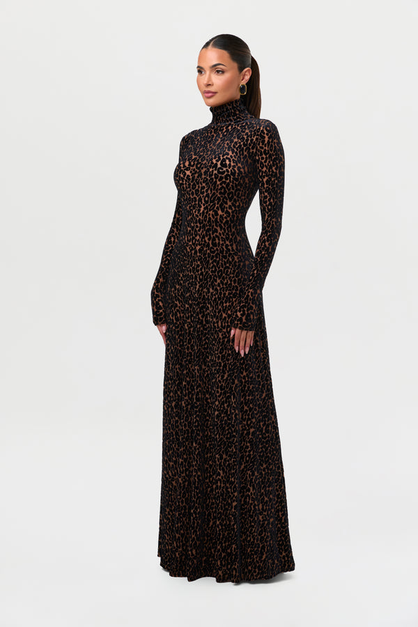 Naked Wardrobe Burnout Leopard Print Maxi Dress