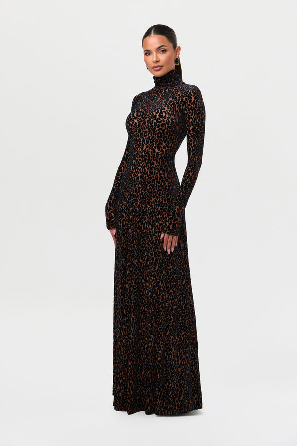 Naked Wardrobe Burnout Leopard Print Maxi Dress