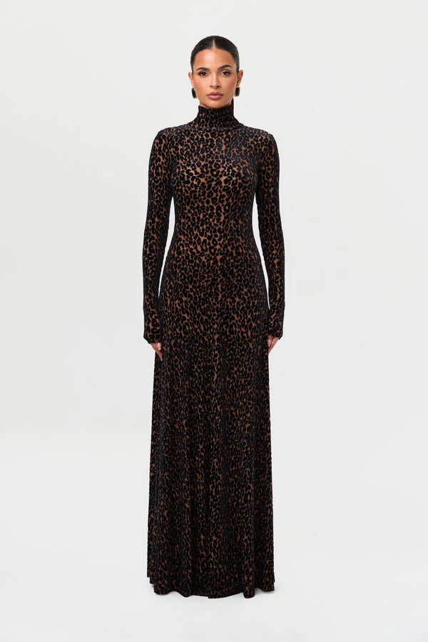 naked wardrobe Burnout Leopard Print Maxi Dress