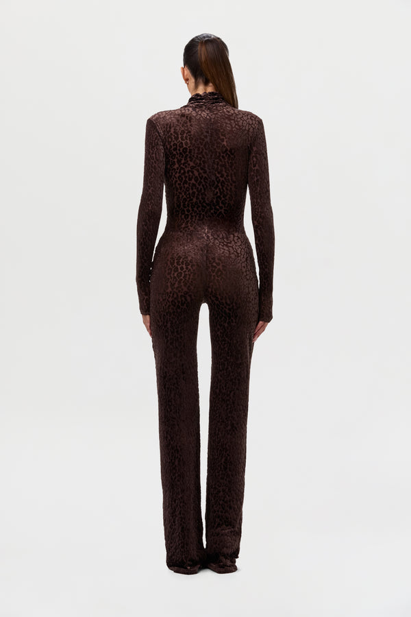 Naked Wardrobe Burnout Print Turtleneck Jumpsuit