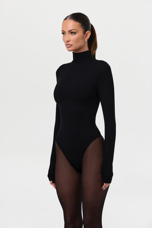 naked wardrobe Butter Turtleneck Contour Bodysuit