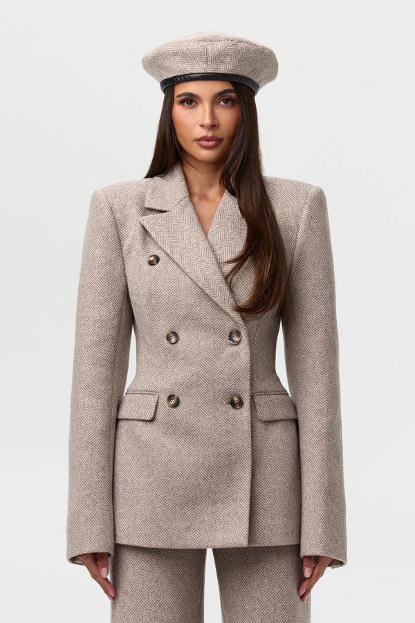 naked wardrobe Chevron Suited Blazer