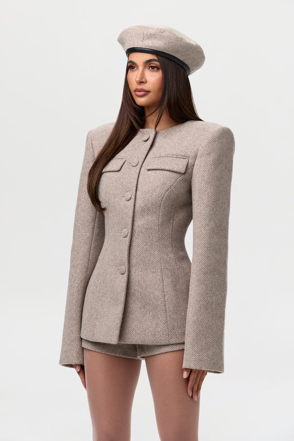 Naked Wardrobe Chevron Suited Hot Pants