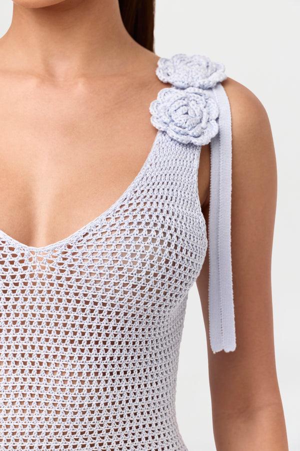 Naked Wardrobe Crochet Floral Mini Dress