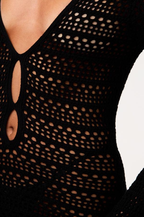 Naked Wardrobe Crochet Keyhole Maxi Dress Petite