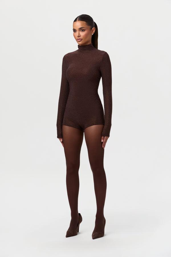 naked wardrobe Crystal Turtleneck Top