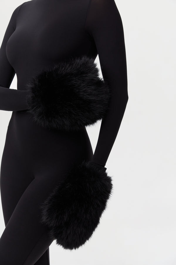 Naked Wardrobe Faux Fur Mittens