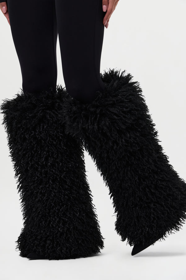 naked wardrobe Faux Fur Plush Leg Warmers