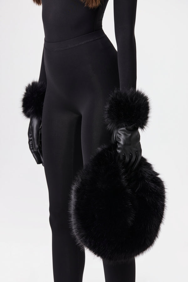 Naked Wardrobe Faux Fur Plush Mini Bag