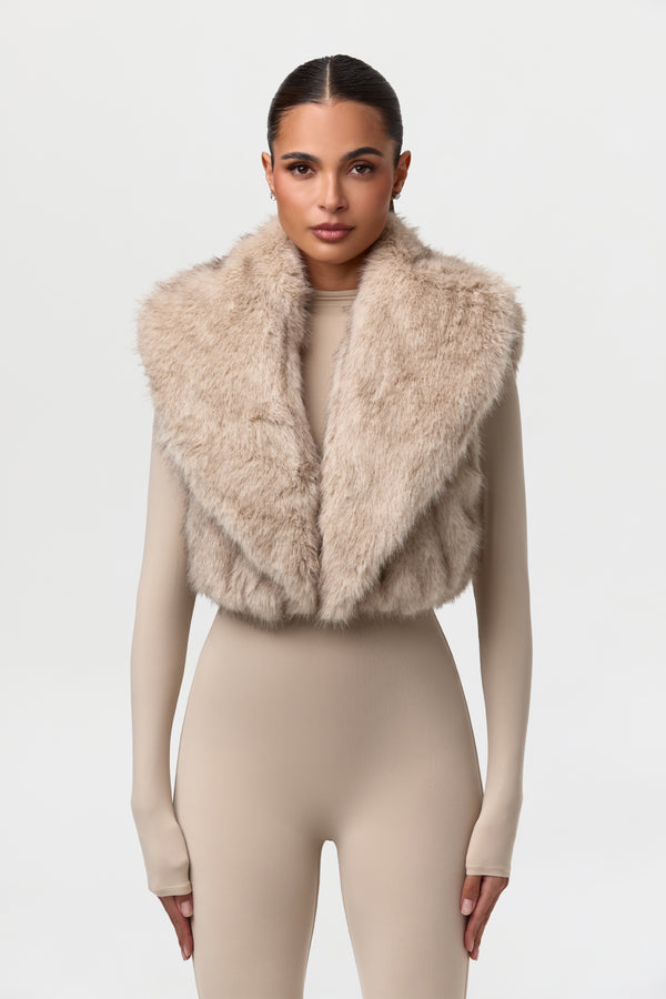 Naked Wardrobe Faux Fur Plush Vest