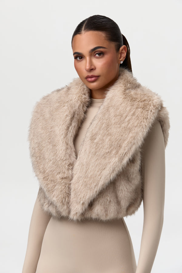 Naked Wardrobe Faux Fur Plush Vest