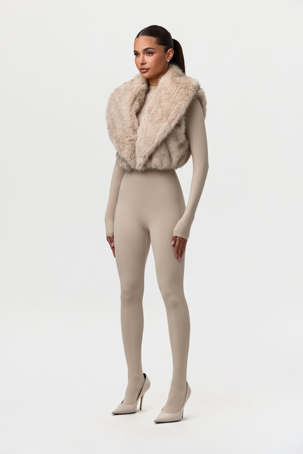 Naked Wardrobe Faux Fur Plush Vest