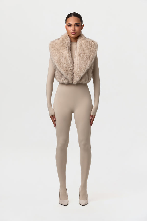 naked wardrobe Faux Fur Plush Vest