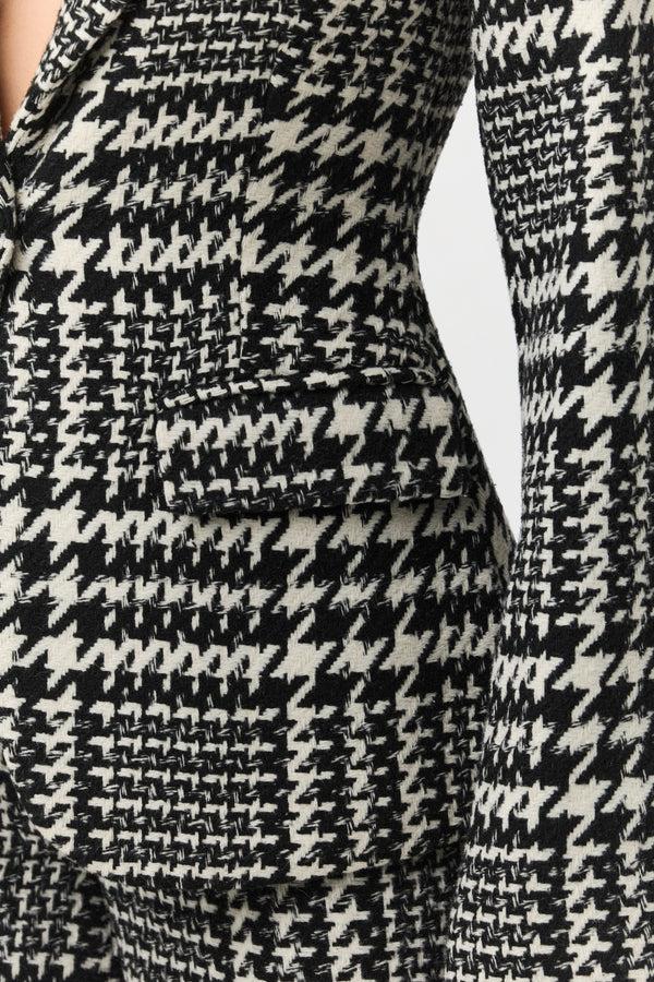 Naked Wardrobe Houndstooth Plaid Suit Blazer