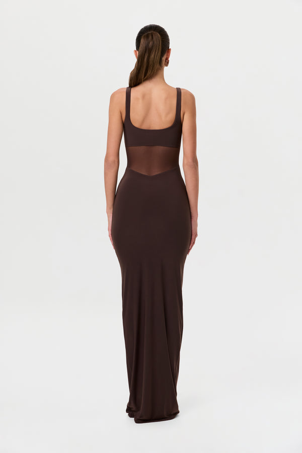 Naked Wardrobe Hourglass Mesh Contrast Dress