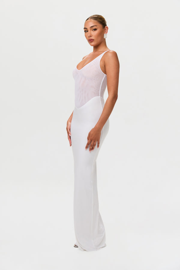 Naked Wardrobe Hourglass Mesh Tank Maxi Dress