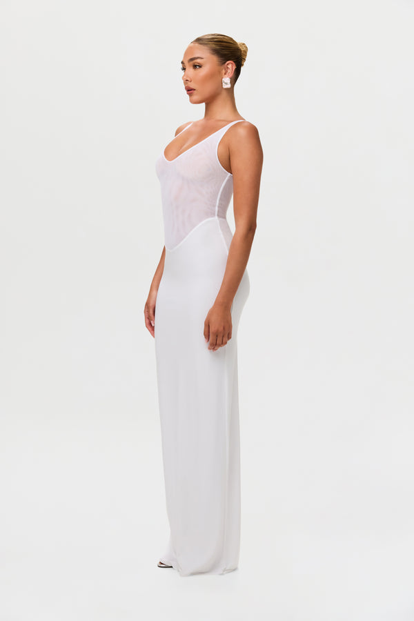 Naked Wardrobe Hourglass Mesh Tank Maxi Dress