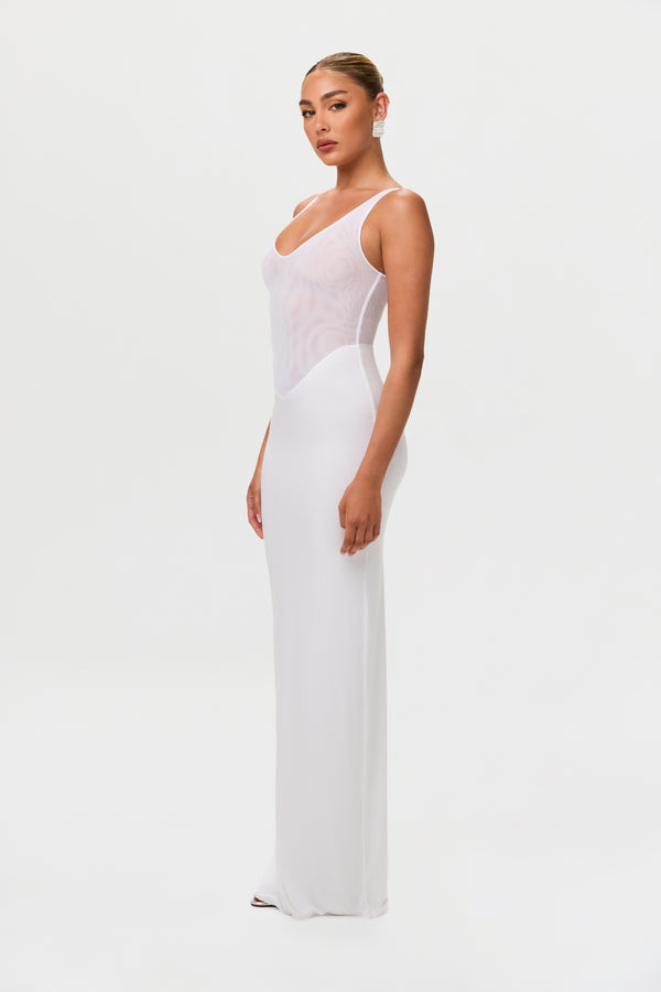 Naked Wardrobe Hourglass Mesh Tank Maxi Dress