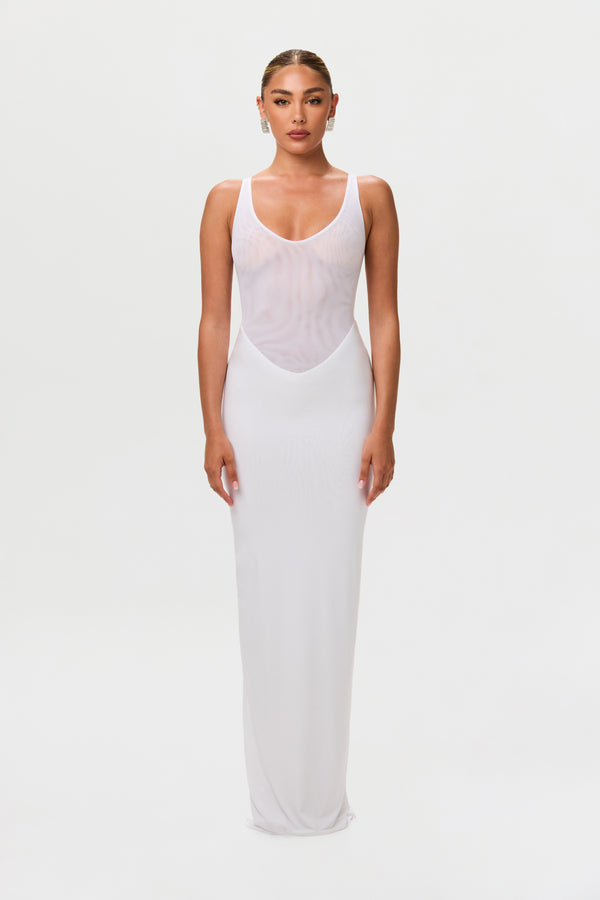 naked wardrobe Hourglass Mesh Tank Maxi Dress