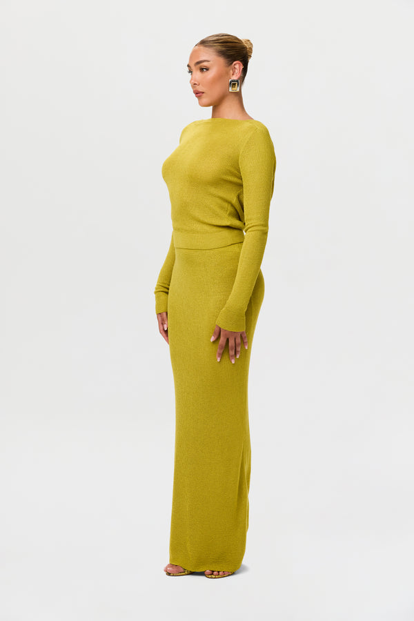 Naked Wardrobe Knit Long Maxi Skirt