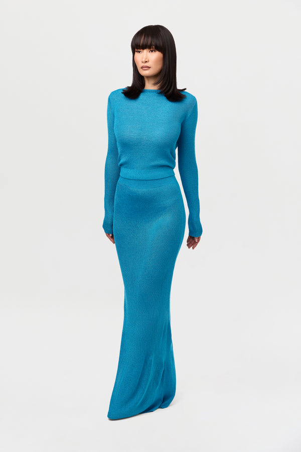 Naked Wardrobe Knit Long Maxi Skirt