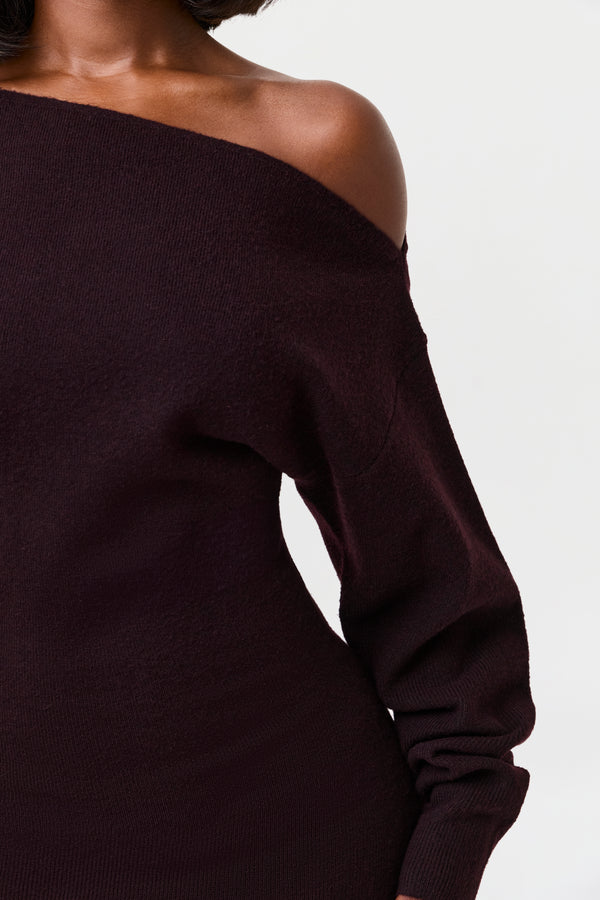 Naked Wardrobe Knit Off-Shoulder Mini Dress