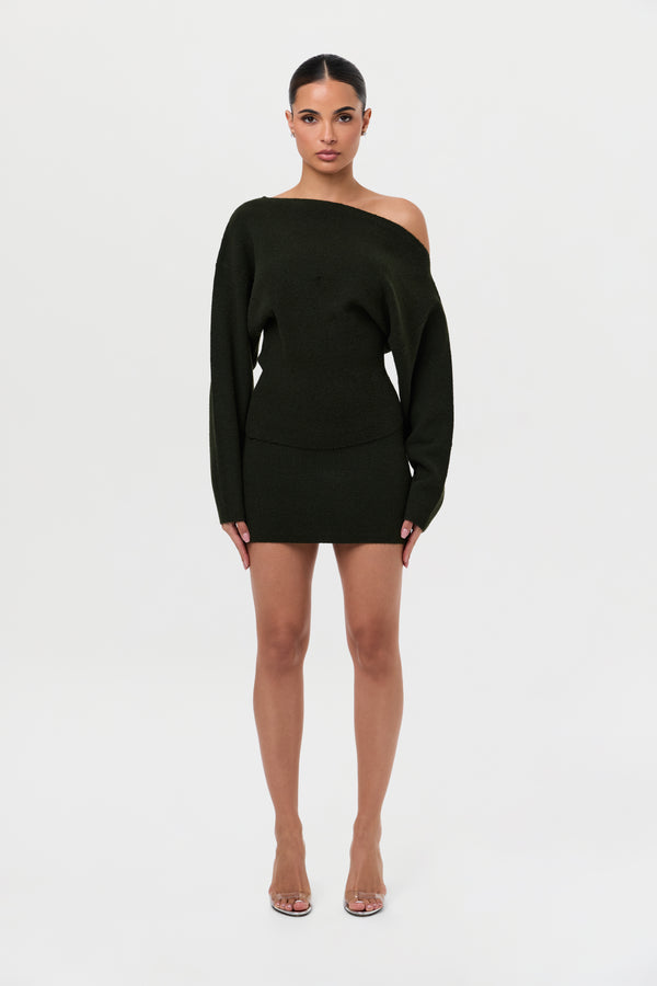 naked wardrobe Knit Off-Shoulder Top