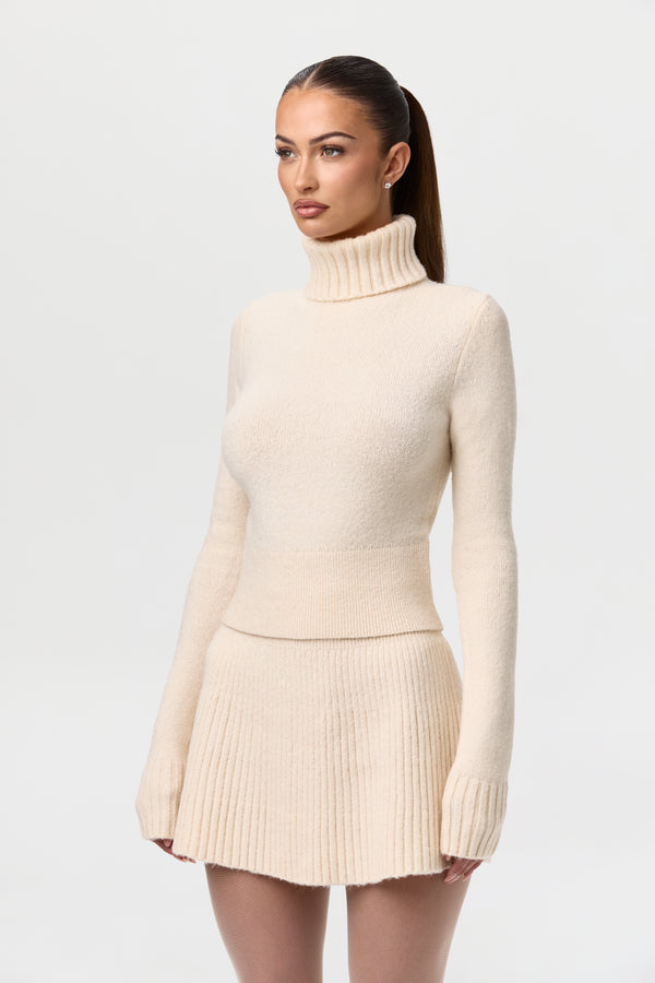 naked wardrobe Knit Ribbed Turtleneck Sweater