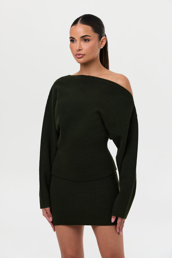 naked wardrobe Knit Sweater Mini Skirt