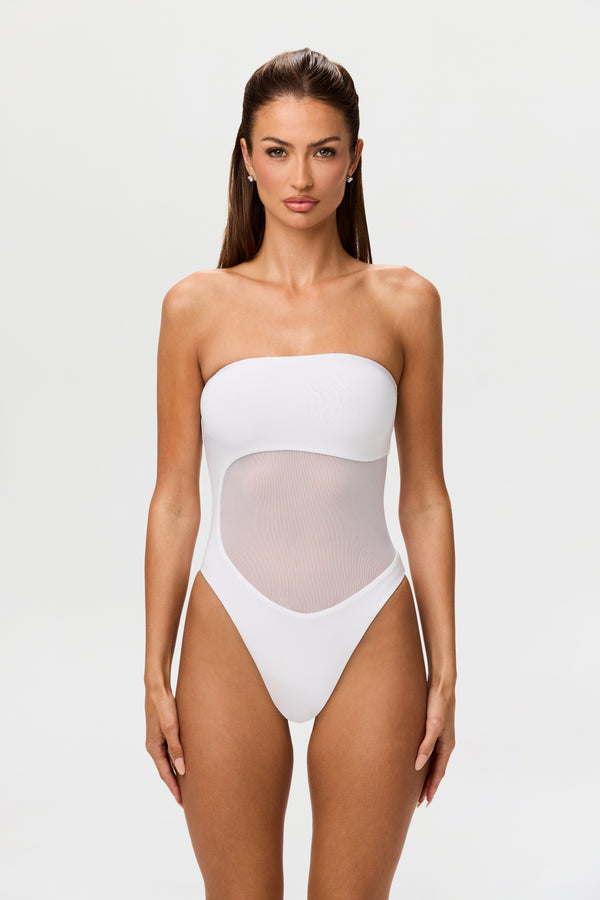 naked wardrobe Mesh Tube Contrast Swimsuit