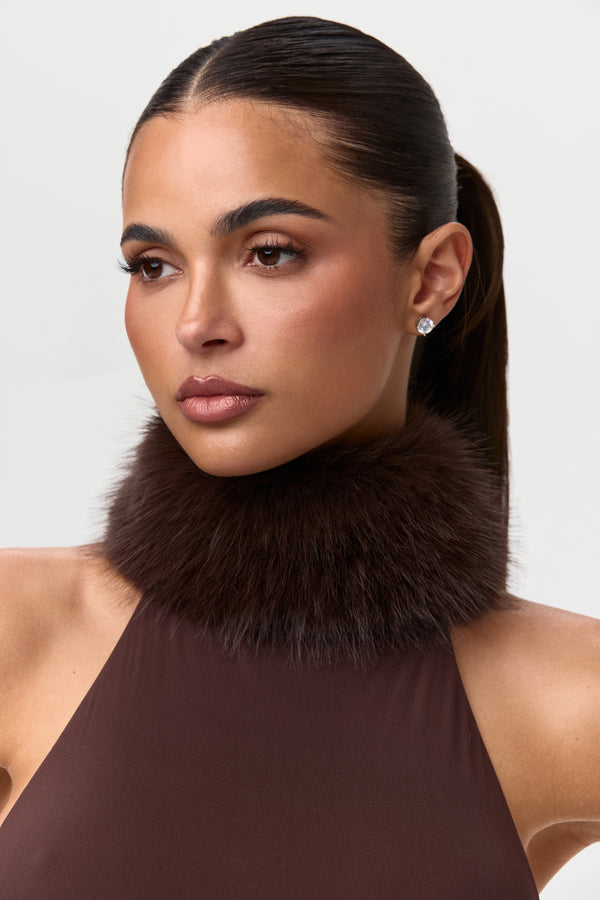 Naked Wardrobe Naked Faux Fur Maxi Dress