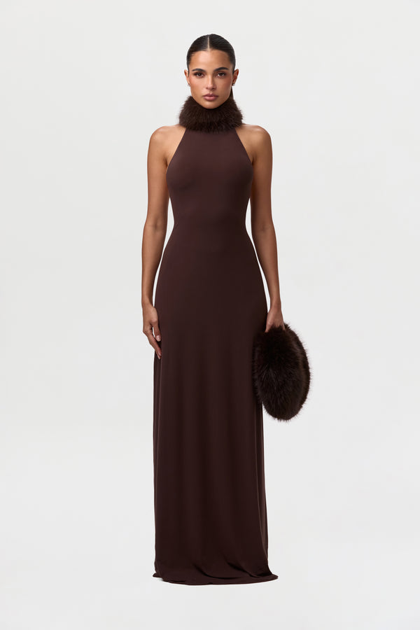 naked wardrobe Naked Faux Fur Maxi Dress