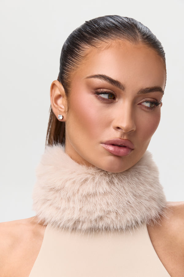 Naked Wardrobe Naked Faux Fur Stirrup Jumpsuit