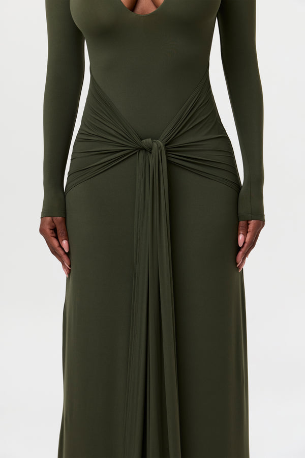 Naked Wardrobe Naked Keyhole Drape Tie Dress