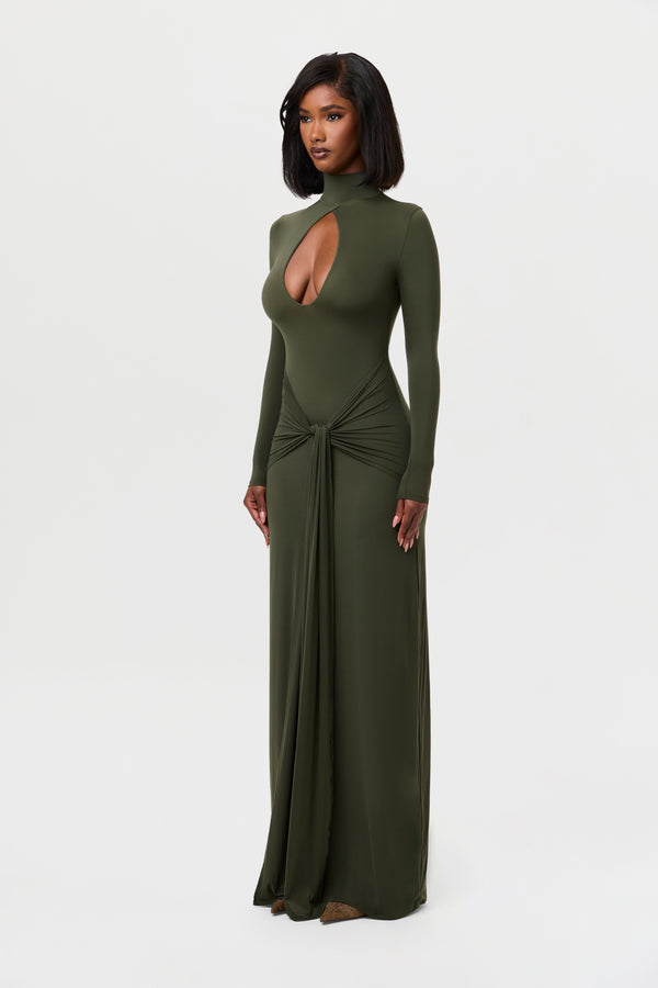 Naked Wardrobe Naked Keyhole Drape Tie Dress