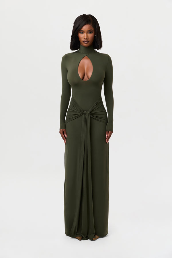 naked wardrobe Naked Keyhole Drape Tie Dress