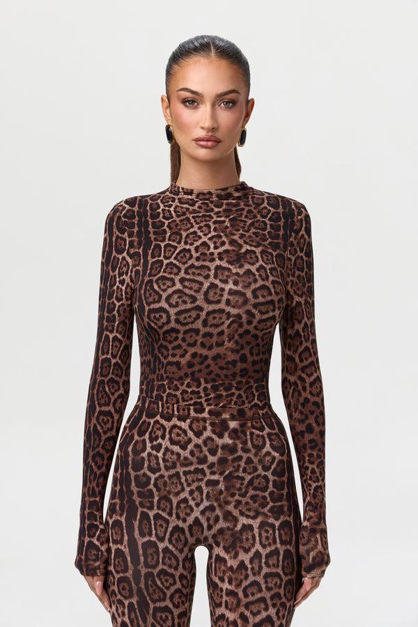 Naked Wardrobe Naked Print Mock Neck Top