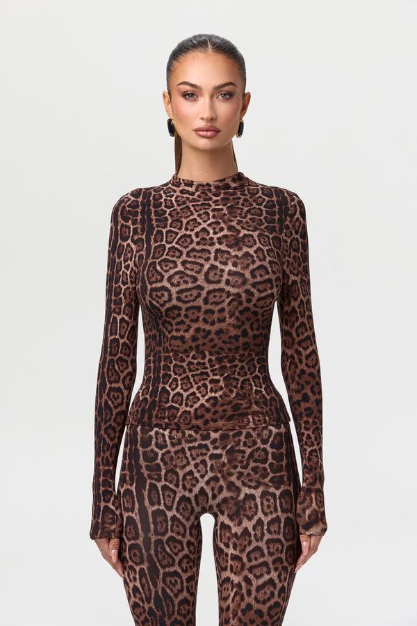 naked wardrobe Naked Print Mock Neck Top