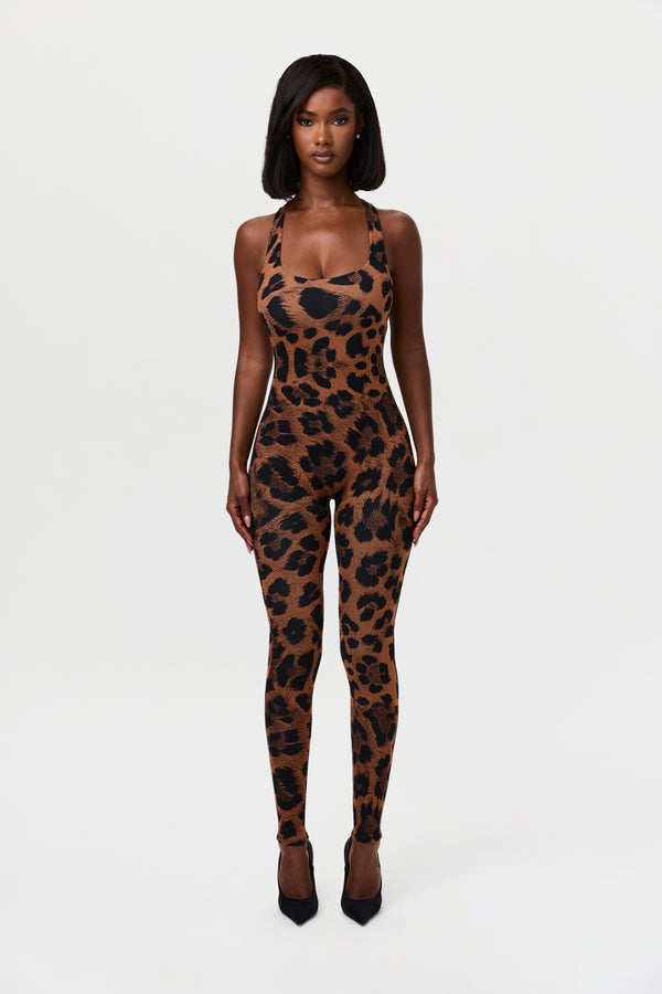 Naked Wardrobe Naked Print Racerback Jumpsuit