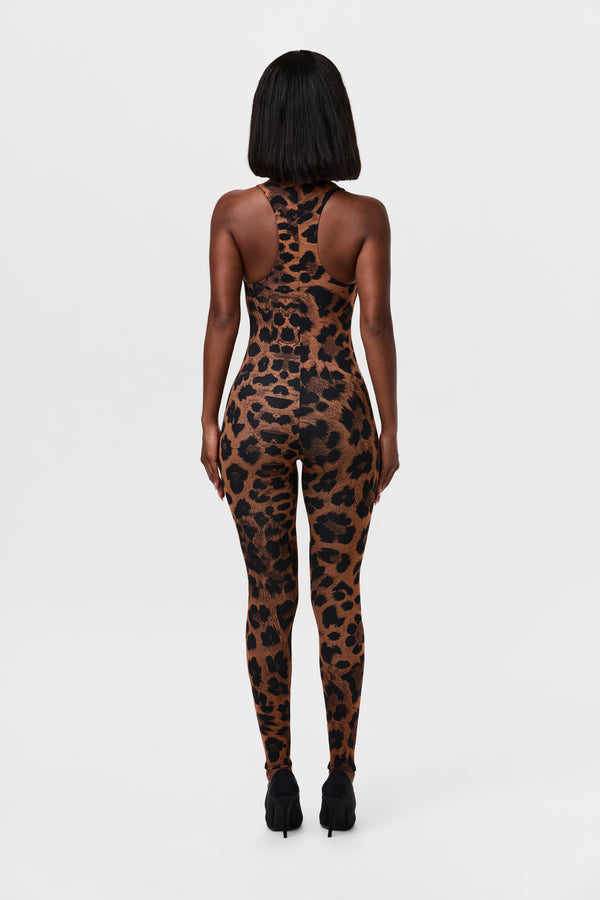Naked Wardrobe Naked Print Racerback Jumpsuit