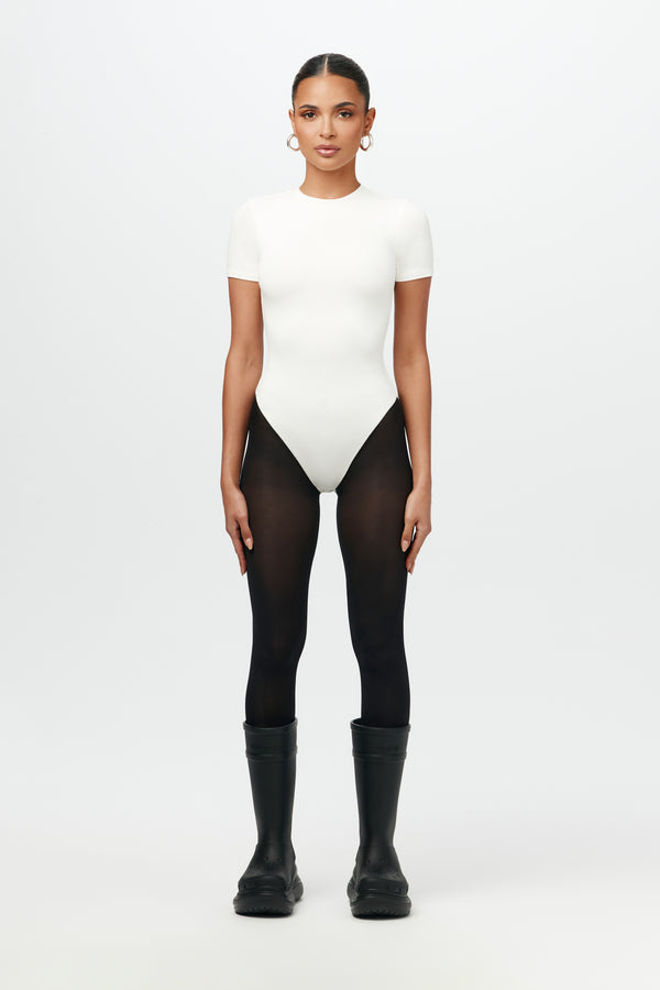 Naked Wardrobe NW Crewneck Short Sleeve Bodysuit