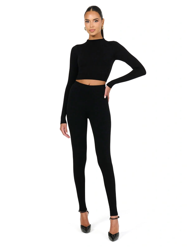 Naked Wardrobe NW Mock Neck Crop Top