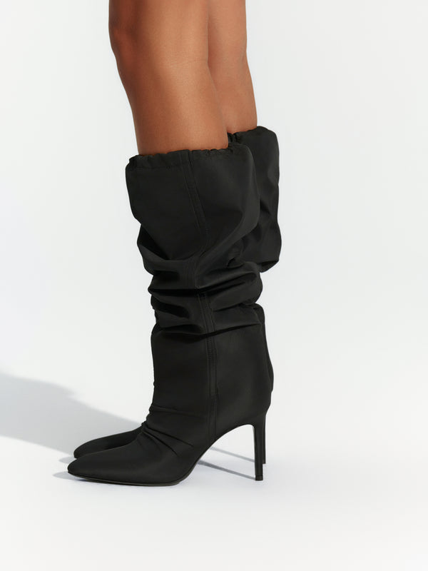 Naked Wardrobe Nylon Scrunch Boot