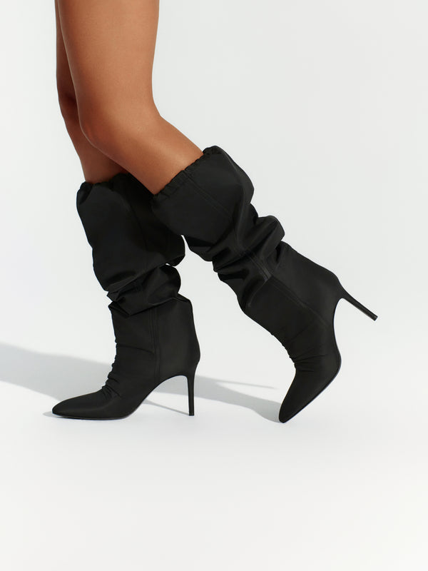 Naked Wardrobe Nylon Scrunch Boot