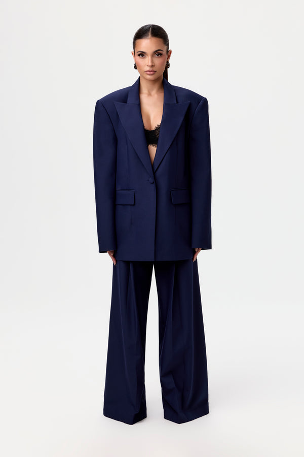 Naked Wardrobe Pleated Suited Wide Leg Pants