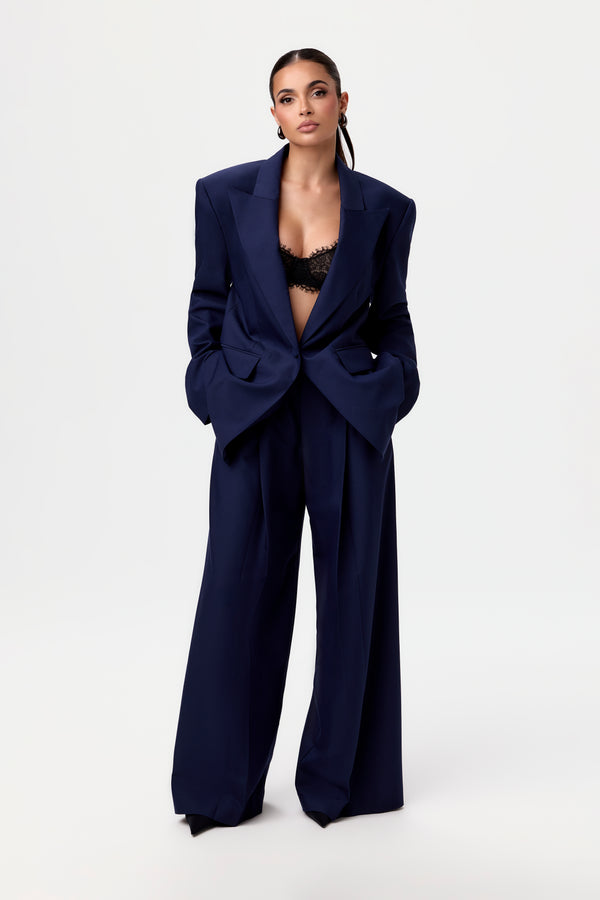 Naked Wardrobe Pleated Suited Wide Leg Pants