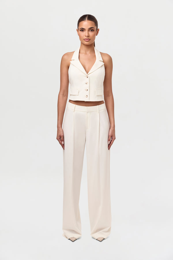 naked wardrobe Pleated Wide Leg Suit Pant