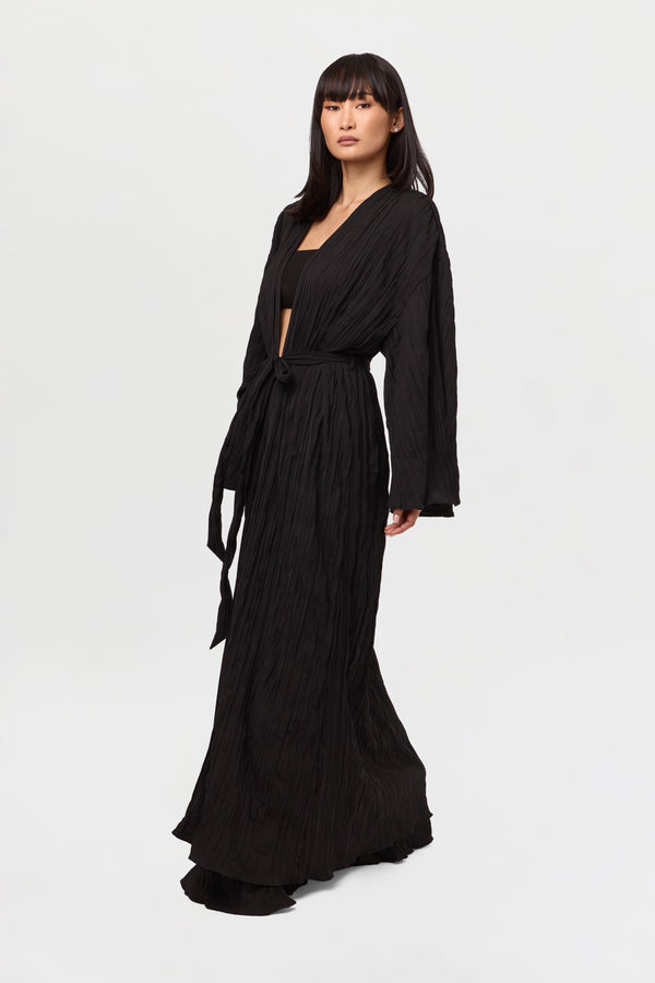 Naked Wardrobe Plissé Belted Duster