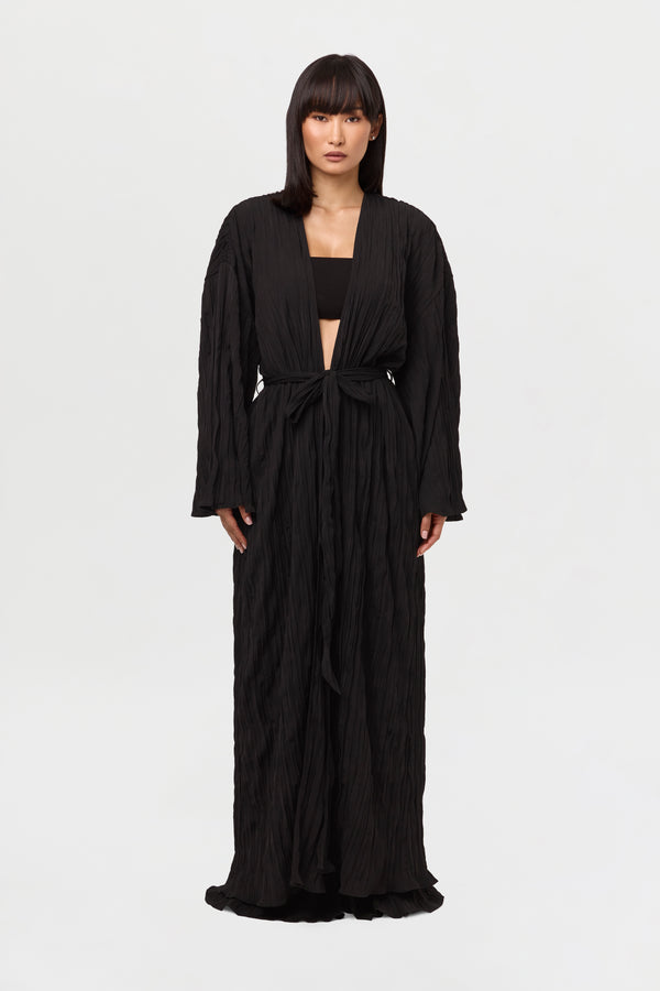 Naked Wardrobe Plissé Belted Duster